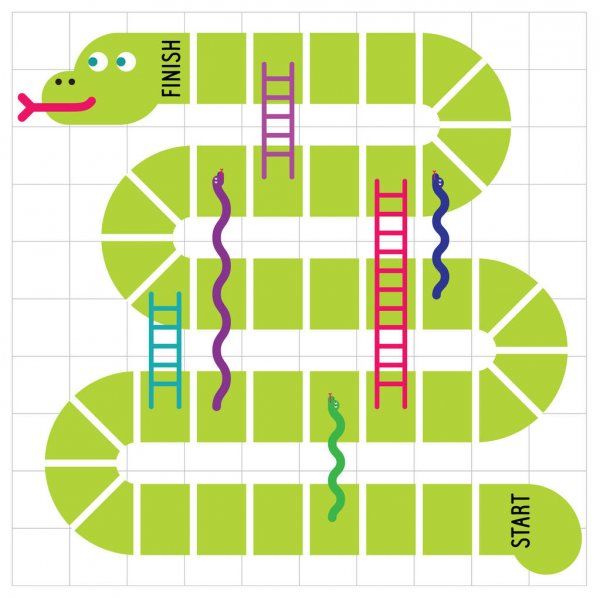 Dragon Counting Dice Game V2 child snake ladder chase game illustration
